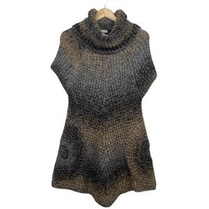 Soft Surroundings Brown Cable Knit Wool Tunic Dress Size L